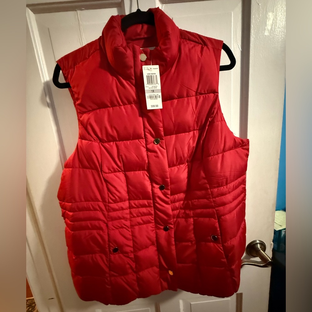 Charter Club Cherry Red Quilted Vest